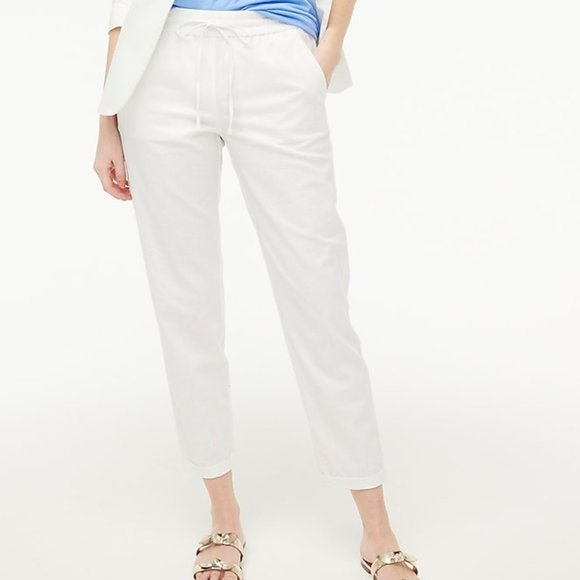 J.Crew Factory Linen-Cotton Blend Drawstring Pant (Size 4) - Picture 1 of 9